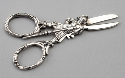 Antique Dutch Silver Figural Grape Shears - Zilveren Druivenschaartje, Schoonhoven, Middelstum